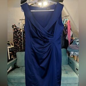 Tahari Blue Satin Dress